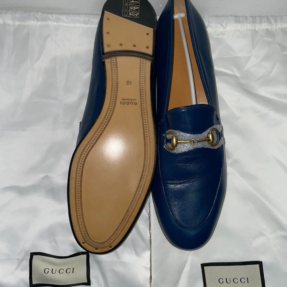 GUCCI Blue Horsebit Loafer